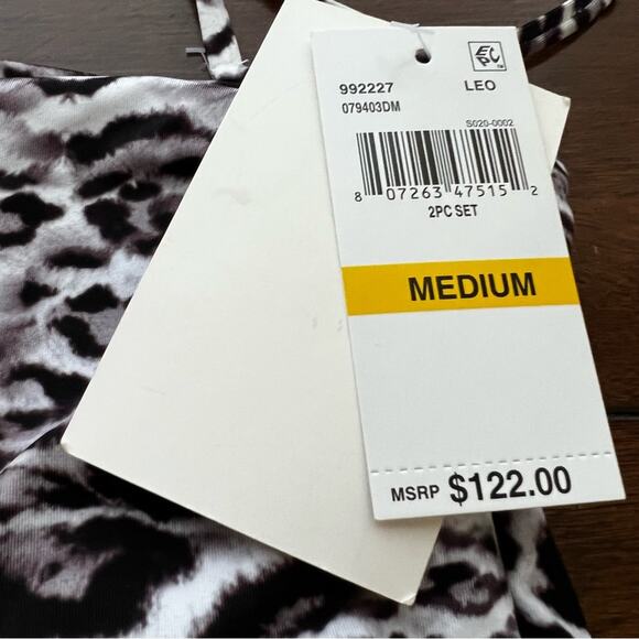 Becca Swimsuit 2 Piece Bikini Leopard print Set Size M - Picture 5 of 12